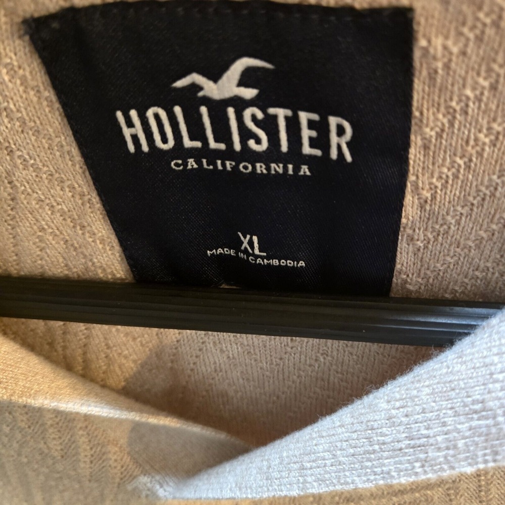 Hollister Beige Knit Short Sleeve Shirt Mens XL - Picture 3 of 5
